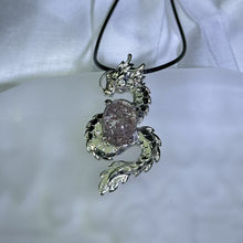Load image into Gallery viewer, Phantom Quartz Dragon Pendant Necklace 幽灵水晶镶嵌神龙吊坠项链