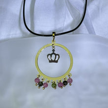 Load image into Gallery viewer, Rainbow Tourmaline Pendant Necklace 彩虹碧玺吊坠项链