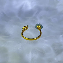 Load image into Gallery viewer, Blue Jade Flower Phenix Adjustable Ring 糯冰种蓝水翡翠花朵凤凰活口戒指