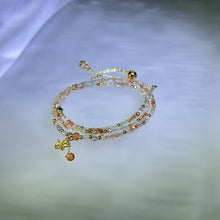 Load image into Gallery viewer, Golden Strawberry Quartz Green Beryl Beads Bracelet 金色草莓晶绿柱石珠链手链