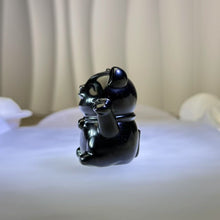 Load image into Gallery viewer, Obsidian Fortune Cat 黑曜石招财猫