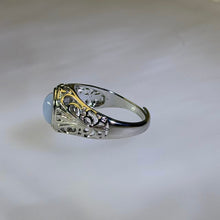 Load image into Gallery viewer, Blue Lace Agate Vintage Style Open Ring 蓝纹玛瑙复古活口戒指