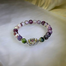 Load image into Gallery viewer, Tourmaline Lotus Amulet Bracelet 碧玺莲花如意守护手串