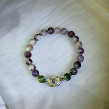 Load image into Gallery viewer, Tourmaline Lotus Amulet Bracelet 碧玺莲花如意守护手串