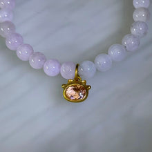 Load image into Gallery viewer, Morganite Maneki-Neko Fortune Cat Amulet Bracelet 摩根石招财猫守护手串