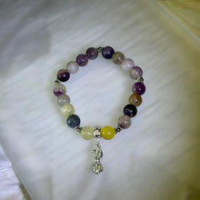 Load image into Gallery viewer, Rainbow Fluorite Vajra Pestle Bracelet 彩虹萤石降魔杵手串