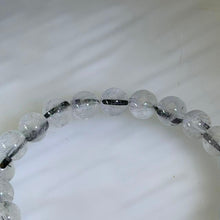 Load image into Gallery viewer, Black Tourmalinated Quartz Black Tourmaline Bracelet 黑发晶黑碧玺手串