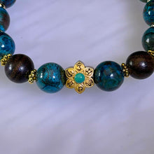 Load image into Gallery viewer, Chrysocolla Agarwood Buddhist Bracelet 凤凰石沉香木禅意手链