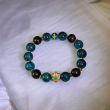 Load image into Gallery viewer, Chrysocolla Agarwood Buddhist Bracelet 凤凰石沉香木禅意手链