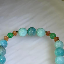 Load image into Gallery viewer, Amazonite Golden Strawberry Quartz Bracelet 天河石金草莓晶手链