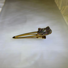 Load image into Gallery viewer, Rainbow Tourmaline Cat Adjustable Ring 彩虹碧玺萌猫活口戒指