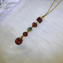 Load image into Gallery viewer, Purple Cinnabar Auspicious Symbols Charm 紫金砂朱砂吉祥四宝挂件