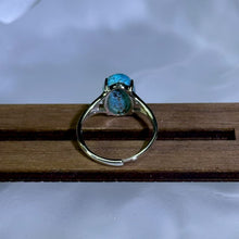 Load image into Gallery viewer, Blue Turquoise Adjustable Ring 蓝色松石镶嵌活口戒指