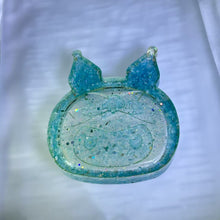 Load image into Gallery viewer, Aquamarine Resin Kuromi Dish 海蓝宝滴胶库洛米小盘