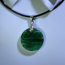 Load image into Gallery viewer, Green Strawberry Quartz Round Pendant Necklace 绿色草莓晶圆牌吊坠项链