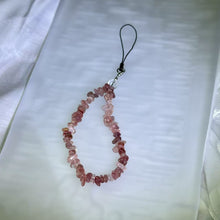 Load image into Gallery viewer, Red Strawberry Quartz Bead Chain Charm – Mobile / Keychain / Bag 红色草莓晶珠链挂饰/手机链/钥匙链/包挂