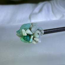 Load image into Gallery viewer, Green Aventurine Ebony Hairpin 绿色东陵玉乌木发簪