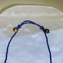Load image into Gallery viewer, Handmade Navy Blue Necklace Cord with Sandalwood Beads 藏青蓝手编项链绳