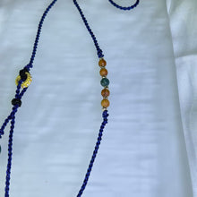 Load image into Gallery viewer, Handmade Dark Blue Necklace Cord with Blue Jadeite Lucky Donut 蓝水翡翠平安扣深蓝色手编项链绳