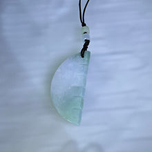 Load image into Gallery viewer, White Jadeite with Green Striations Comb Charm Keychain / Bag Charm / Mobile Charm 糯种白底青翡翠梳子挂饰手机链钥匙链包挂