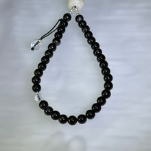 Load image into Gallery viewer, Silver Sheen Obsidian Bead Charm / Bag Charm / Mobile Charm 银眼黑曜石珠链挂饰手机链包挂