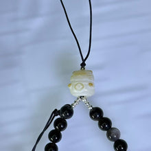 Load image into Gallery viewer, Silver Sheen Obsidian Bead Charm / Bag Charm / Mobile Charm 银眼黑曜石珠链挂饰手机链包挂