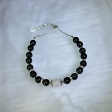 Load image into Gallery viewer, Rainbow Eye Obsidian Moonstone Bead Bracelet 彩眼黑曜石月光石珠链手链