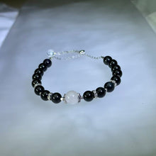 Load image into Gallery viewer, Rainbow Eye Obsidian Moonstone Bead Bracelet 彩眼黑曜石月光石珠链手链