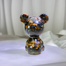 Load image into Gallery viewer, Tiger's Eye Resin Bear Figurine 虎眼石滴胶小熊摆件