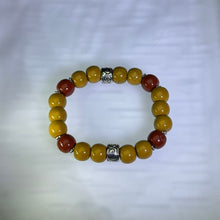 Load image into Gallery viewer, Yellow Red Jasper Bead Bracelet 黄红阿拉善玛瑙手串