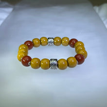 Load image into Gallery viewer, Yellow Red Jasper Bead Bracelet 黄红阿拉善玛瑙手串