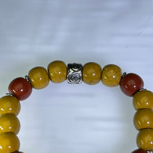 Load image into Gallery viewer, Yellow Red Jasper Bead Bracelet 黄红阿拉善玛瑙手串