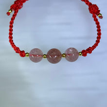 Load image into Gallery viewer, Red Strawberry Quartz Handwoven Bracelet 红色草莓晶手编手链
