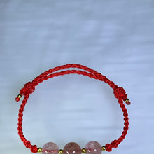Load image into Gallery viewer, Red Strawberry Quartz Handwoven Bracelet 红色草莓晶手编手链