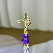 Load image into Gallery viewer, Amethyst Clear Quartz Faceted Bead Hook Earrings 紫水晶白水晶切面珠耳钩