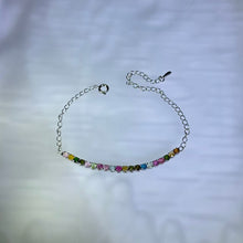 Load image into Gallery viewer, Rainbow Tourmaline Bracelet 彩虹碧玺镶嵌手链