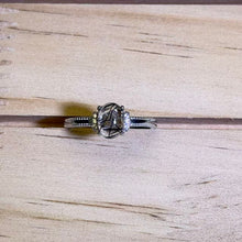 Load image into Gallery viewer, Black Tourmalinated Quartz Adjustable Ring 黑碧玺发晶镶嵌活口戒指