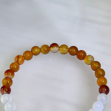 Load image into Gallery viewer, Carnelian White Agate and Dzi Tooth Bead Bracelet 红玛瑙白玛瑙虎牙天珠手串