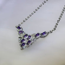 Load image into Gallery viewer, Amethyst Pendant Necklace 紫水晶镶嵌吊坠项链