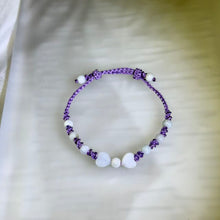Load image into Gallery viewer, White Jade Heart Bow Adjustable Handwoven Bracelet 白色翡翠爱心蝴蝶结可调节手编手链