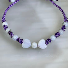 Load image into Gallery viewer, White Jade Heart Bow Adjustable Handwoven Bracelet 白色翡翠爱心蝴蝶结可调节手编手链