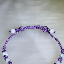 Load image into Gallery viewer, White Jade Heart Bow Adjustable Handwoven Bracelet 白色翡翠爱心蝴蝶结可调节手编手链