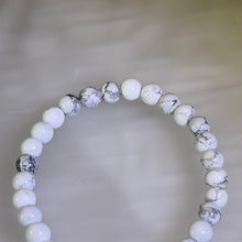 Load image into Gallery viewer, Howlite Obsidian Beaded Bracelet 白松石黑曜石手串