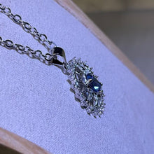Load image into Gallery viewer, London Blue Topaz Sunflower Pendant Necklace 伦敦蓝托帕石镶嵌太阳花吊坠项链