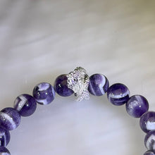 Load image into Gallery viewer, Dream Amethyst Rainbow Sheen Obsidian Beaded Bracelet 梦幻紫水晶彩眼黑曜石手串