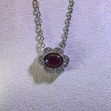 Load image into Gallery viewer, Rhodolite Garnet Pendant Necklace 紫牙乌石榴石镶嵌吊坠项链