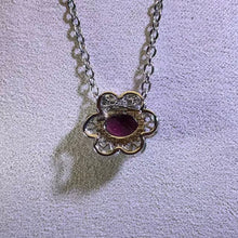 Load image into Gallery viewer, Rhodolite Garnet Pendant Necklace 紫牙乌石榴石镶嵌吊坠项链