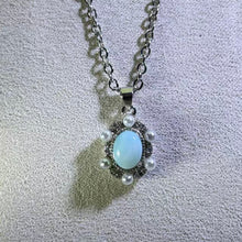Load image into Gallery viewer, Larimar Pendant Necklace 海纹石镶嵌吊坠项链