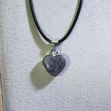Load image into Gallery viewer, Iolite Heart Pendant Necklace 堇青石爱心吊坠项链