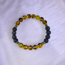 Load image into Gallery viewer, Amber Lava Beaded Bracelet 琥珀火山石手串